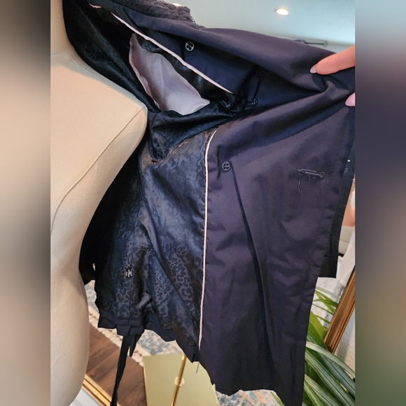 Express. Navy sailor ruffled rain /windbreaker jacket. COLOR: Navy. Size: XS - Picture 2 of 12